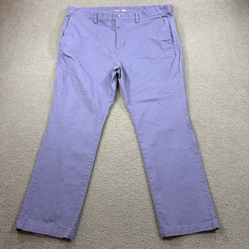 Old Navy Chino Pants Mens 40 Blue Ultimate Slim Built-In Flex Majestic Sea 7991